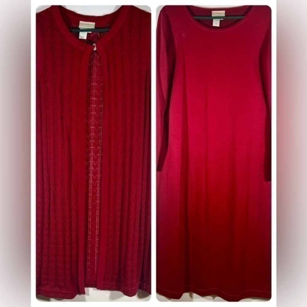 COLDWATER CREEP COMBINATION RED SWEATER AND SKIRT SIZE MEDIUM - Picture 1 of 6